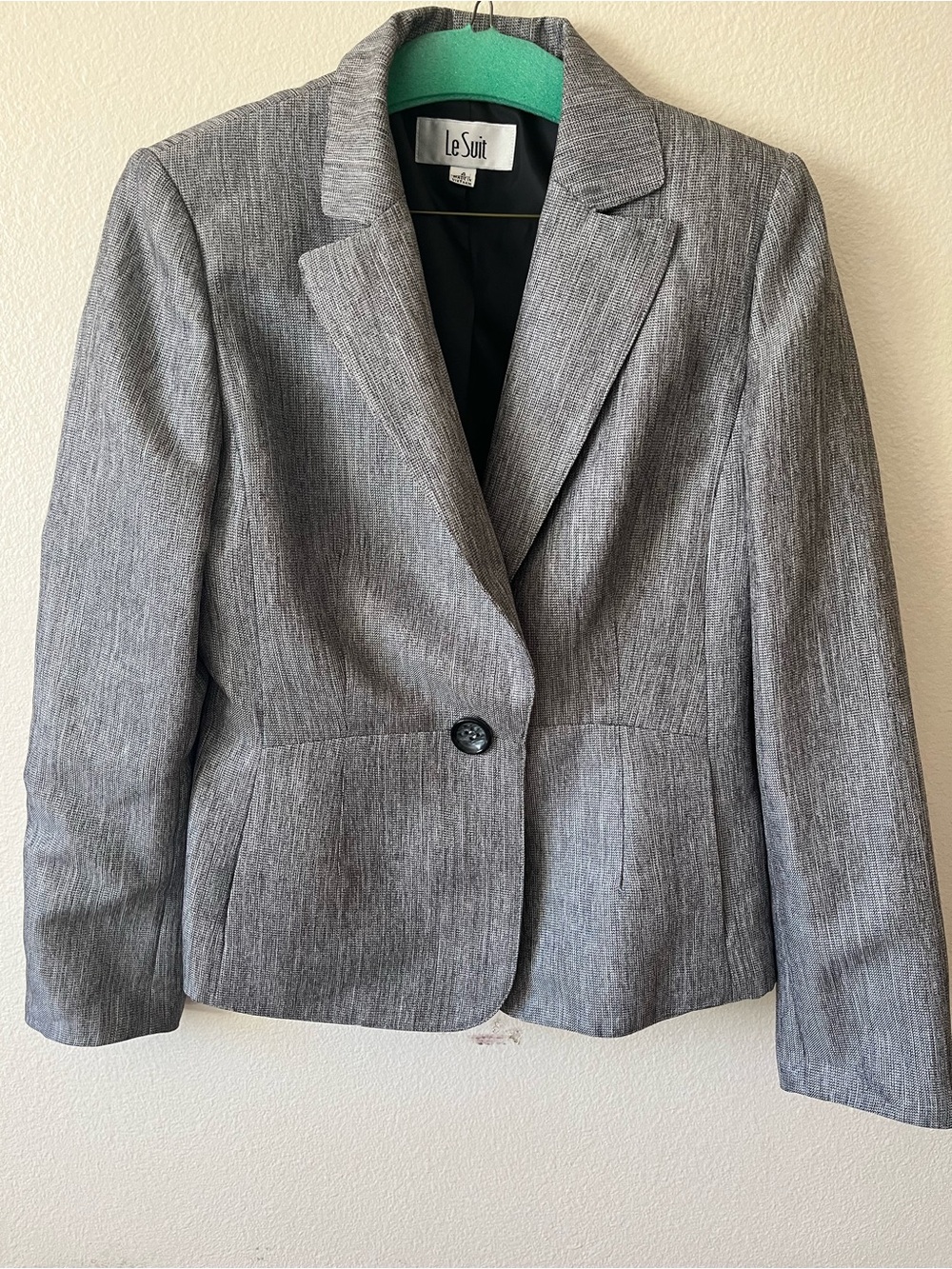 Let Suit blazer gray marl texture size 4
